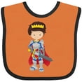 thumbnail image 3 of Inktastic Prince, King, Knight, Sword, Crown, Brown Hair Boys Baby Bib, 3 of 4
