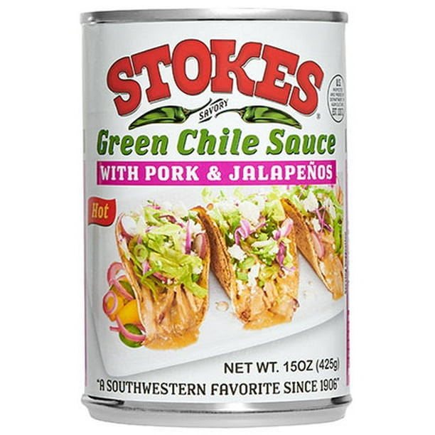 Stokes W/Pork & Jalapenos Green Chili Sauce, 15 oz
