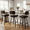 Black-26in, variant on DRLOVELY Swivel Upholstered Bar Stool, Faux Leather 26” Counter Height Pub Chairs with Solid Wood Legs, Beige