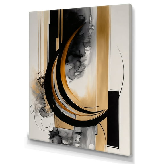 Designart Gold Touch Art Deco II Canvas Wall Art