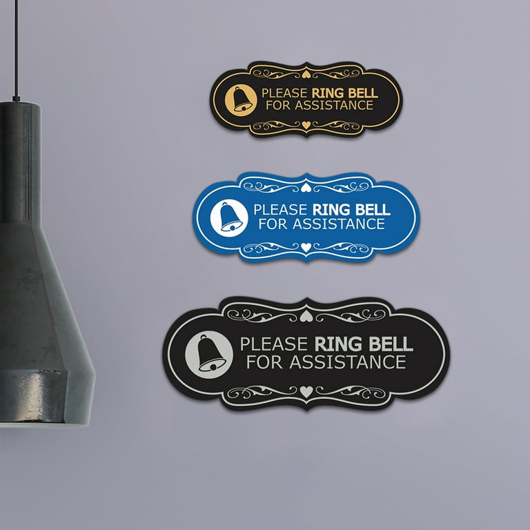 Designer Please Ring Bell for Assistance (Classic Bell) Sign