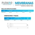 thumbnail image 3 of Membrana para Sistemas de Ósmosis Inversa Residencial / Comercial Ligero Purikor PKRO-2012-100, 3 of 3
