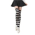 thumbnail image 1 of Paire de Chaussettes Larges Rayées Noires et Blanches pour Femmes (Noir & Blanc), 1 of 4