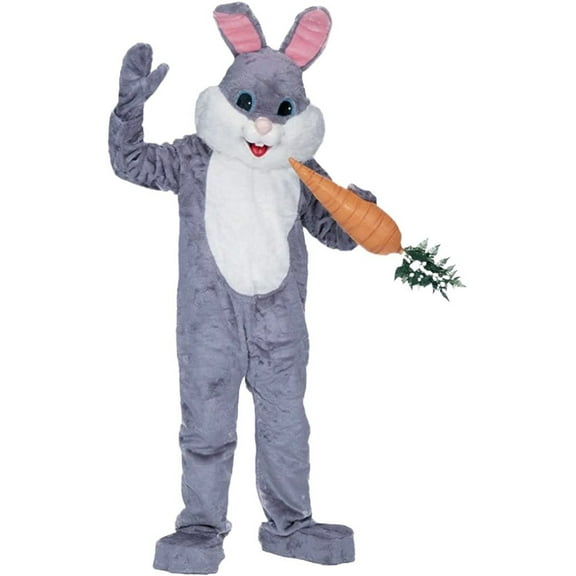 Rubies Easter Bunny Gray Premium Mascot Costume for Adults, Unisex One Size Fits Most