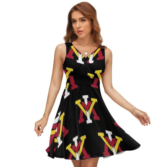 Keydets-VMI Sleeveless Dress Women Summer Evening Dresses Ladies Sundress