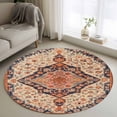 thumbnail image 2 of Boho Southwest Large Area Rugs for Bedroom Living Room, Soft Non Slip Carpet Bedside Rug, Retro Farmhouse Aztec Tribal Geometric Round Floor Cover Kitchen Accent Rug 3.3' for Dining Room/Office, 2 of 9
