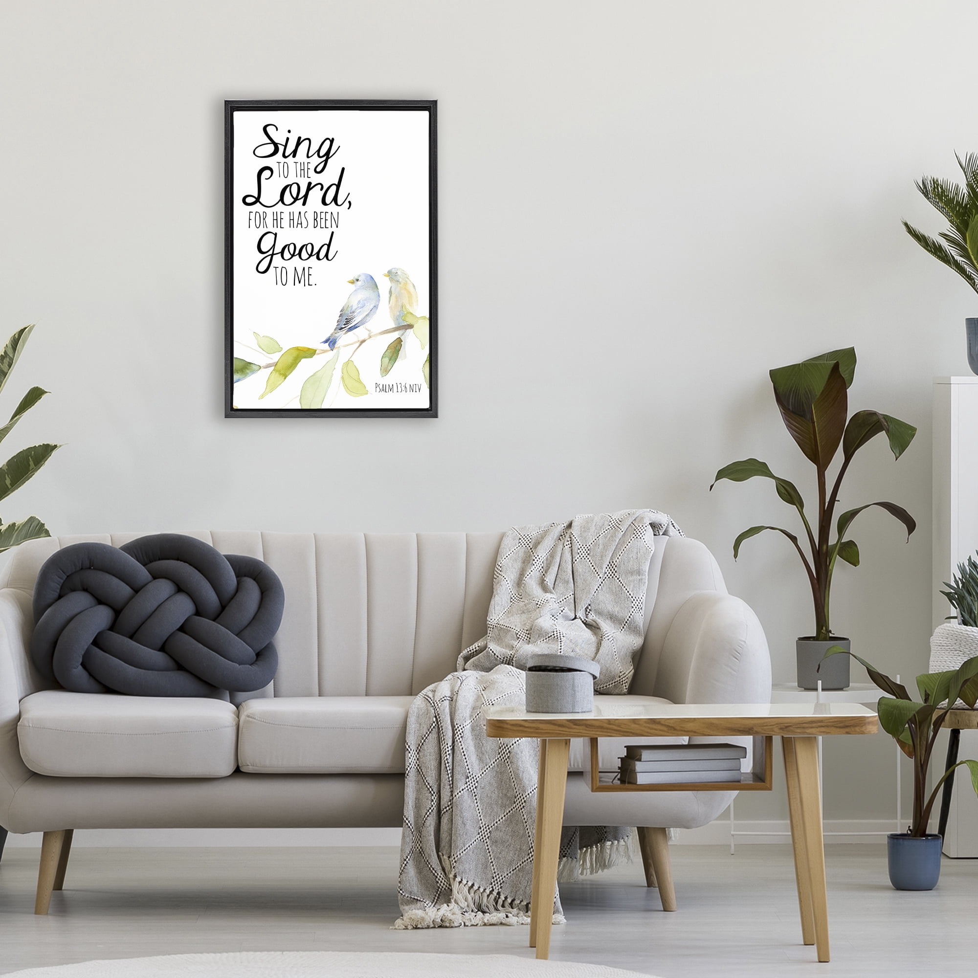 Stupell Industries Sing To The Lord Black Framed Floater Canvas Wall Art, design by Lanie Loreth