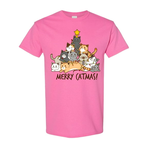 Inktastic Merry Catmas with Cat Tree and Yellow Star T-Shirt