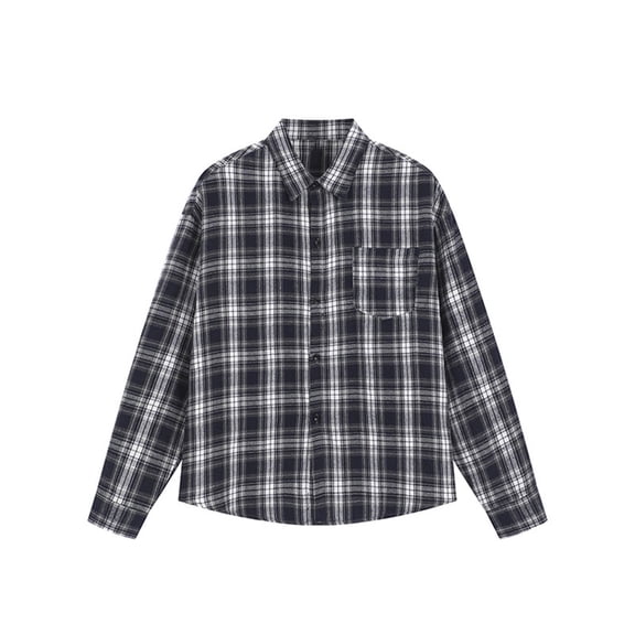 Mens Shirts Mens Fall Plaid Button Up Shirt Regular Fit Long Sleeve Checkered Shirt Casual Button Down Shirts Jacket with Pocket