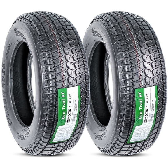 eCustomrim 2-Pack ST205/75D15 Trailer Tires Bias Ply Load Range C 2 Year Warranty