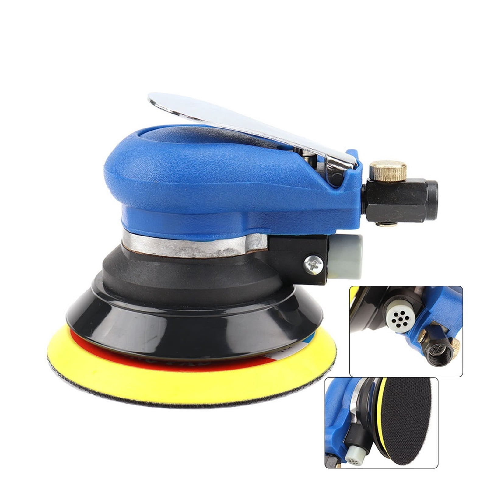 125mm Air Sander 5'' inch Pneumatic Polisher Tool Polishing Random Orbital Palm Machine Grinder for Car Paint Care rust removal ,Equipment Stability