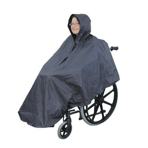 PAPADA Waterproof Rain Poncho for Wheelchair Mobility Old Scooter Large Wind Proof Cape Raincoat Cloak with Hood Cap for Protec