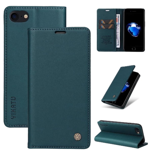 Funda para iPhone SE 2020 Estuche de Cuero PU Tipo Cartera con Ranuras para Tarjetas y Cierre Magnético