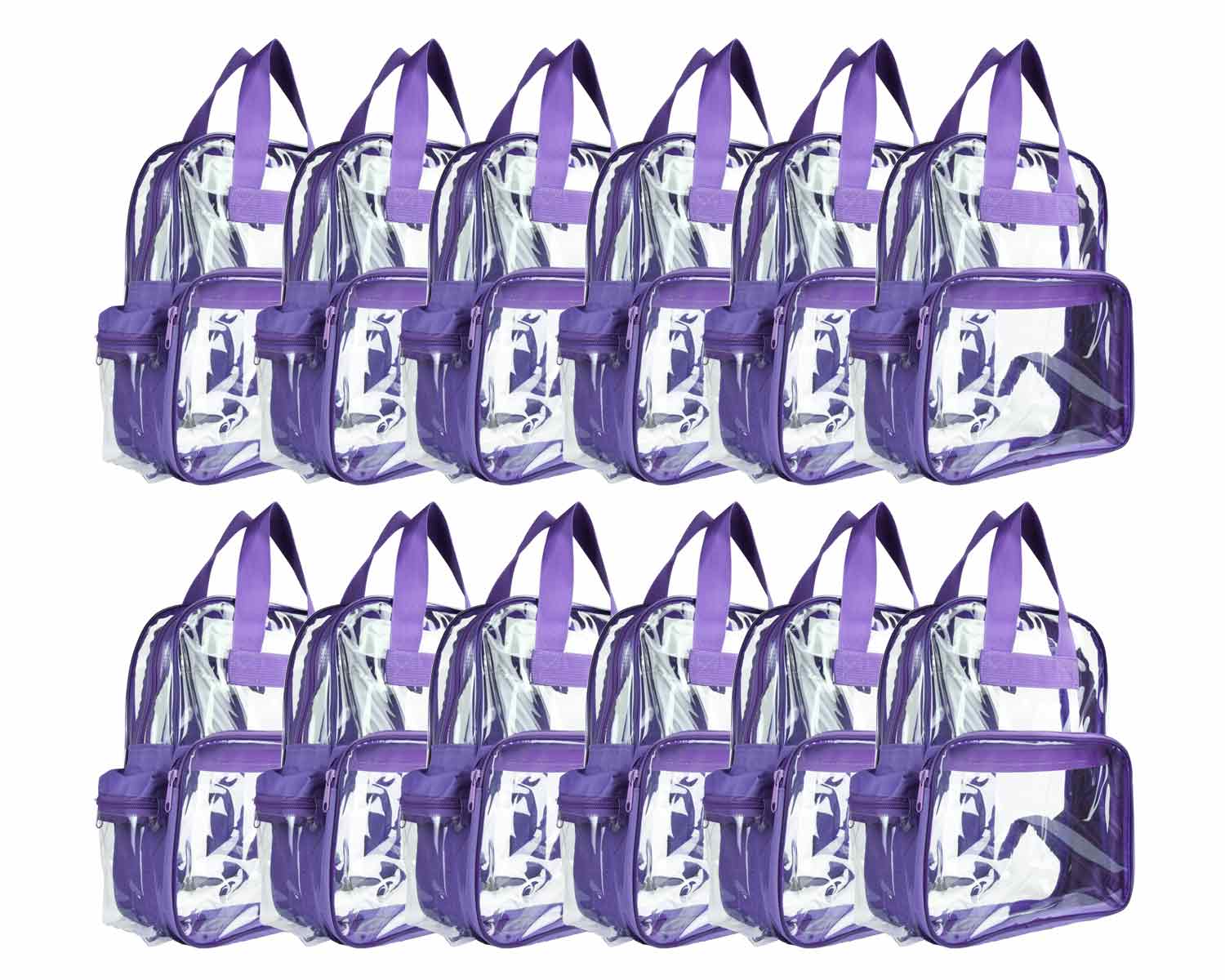 purple clear backpack