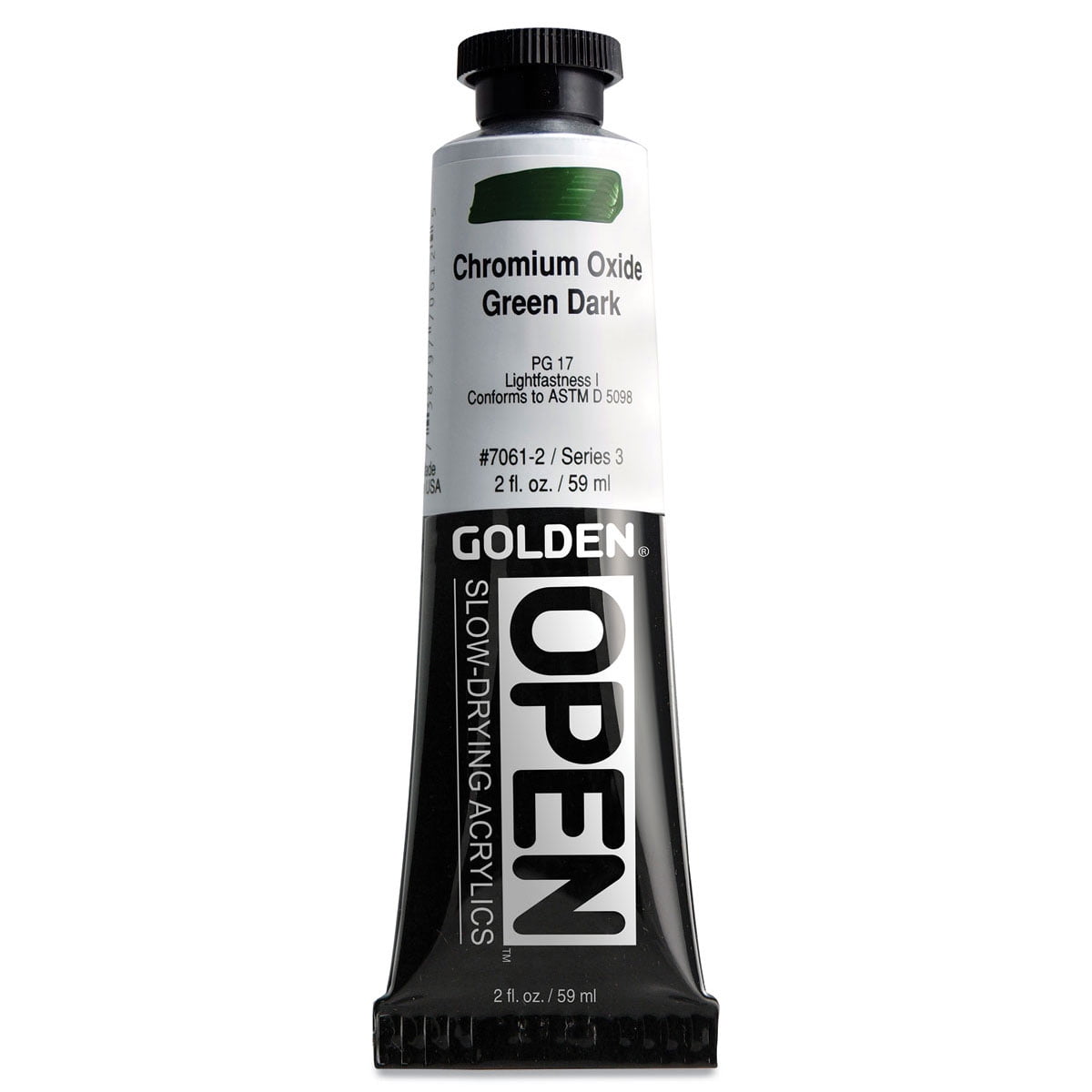 Golden Open Acrylics - Chromium Oxide Green Dark, 2 oz Tube