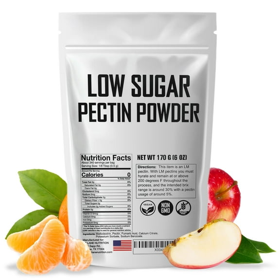 Low Sugar Pectin for Canning Jam and Jellies 6 oz - Natural, Vegan and NON-GMO - Premium Bulk Ingredient by Fit Lane Nutrition