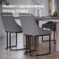 thumbnail image 5 of COLAMY Upholstered Dining Chairs Set of 6, Fabric Kitchen Side Chair with Unique U-Shaped Metal Legs for Family Dining or Restaurant, Light Grey, 5 of 12
