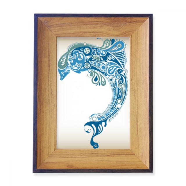 Blue Ocean Dolphin Illustrate Photo Frame Exhibition Display Art Desktop Painting