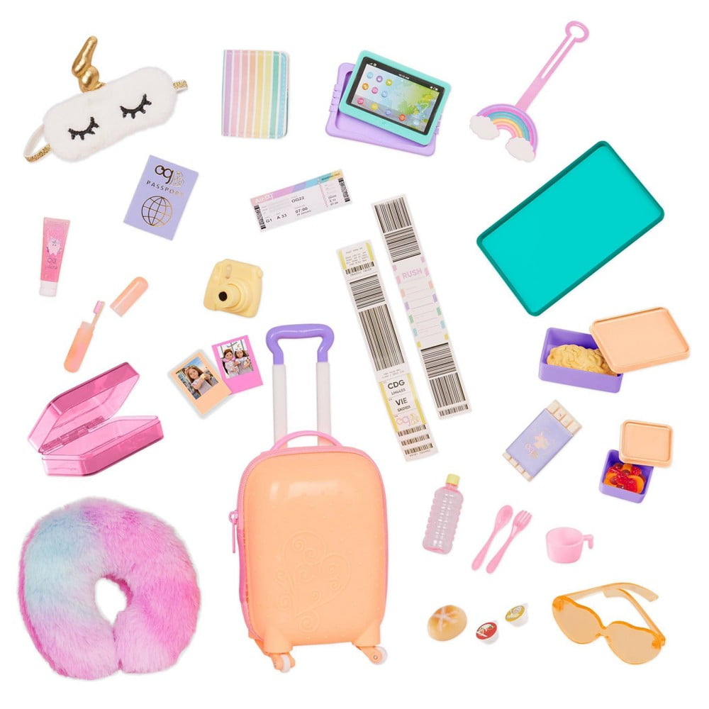 Our Generation Purrfectly Packed Kitty-Print Luggage & Accessories