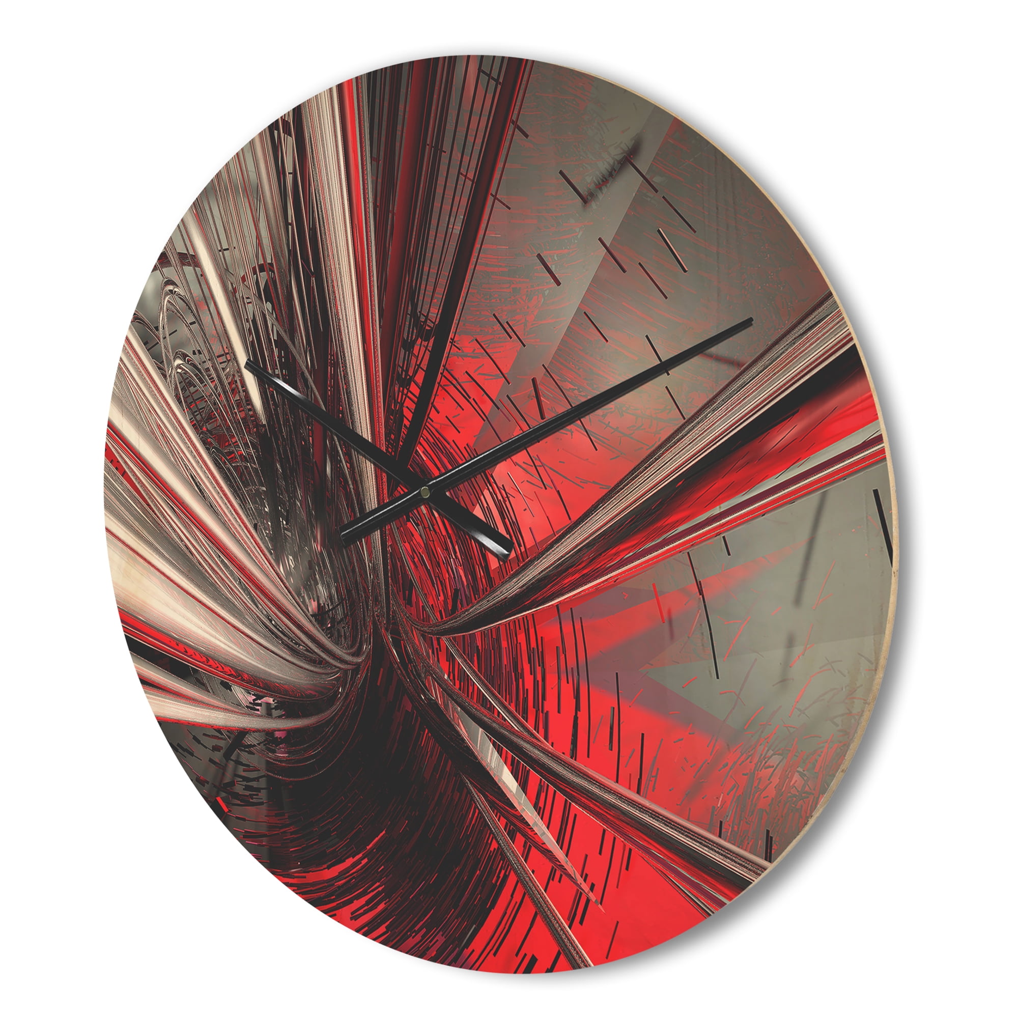 Designart 'Deep into Middle Fractal 3D' Modern Wood Wall Clock