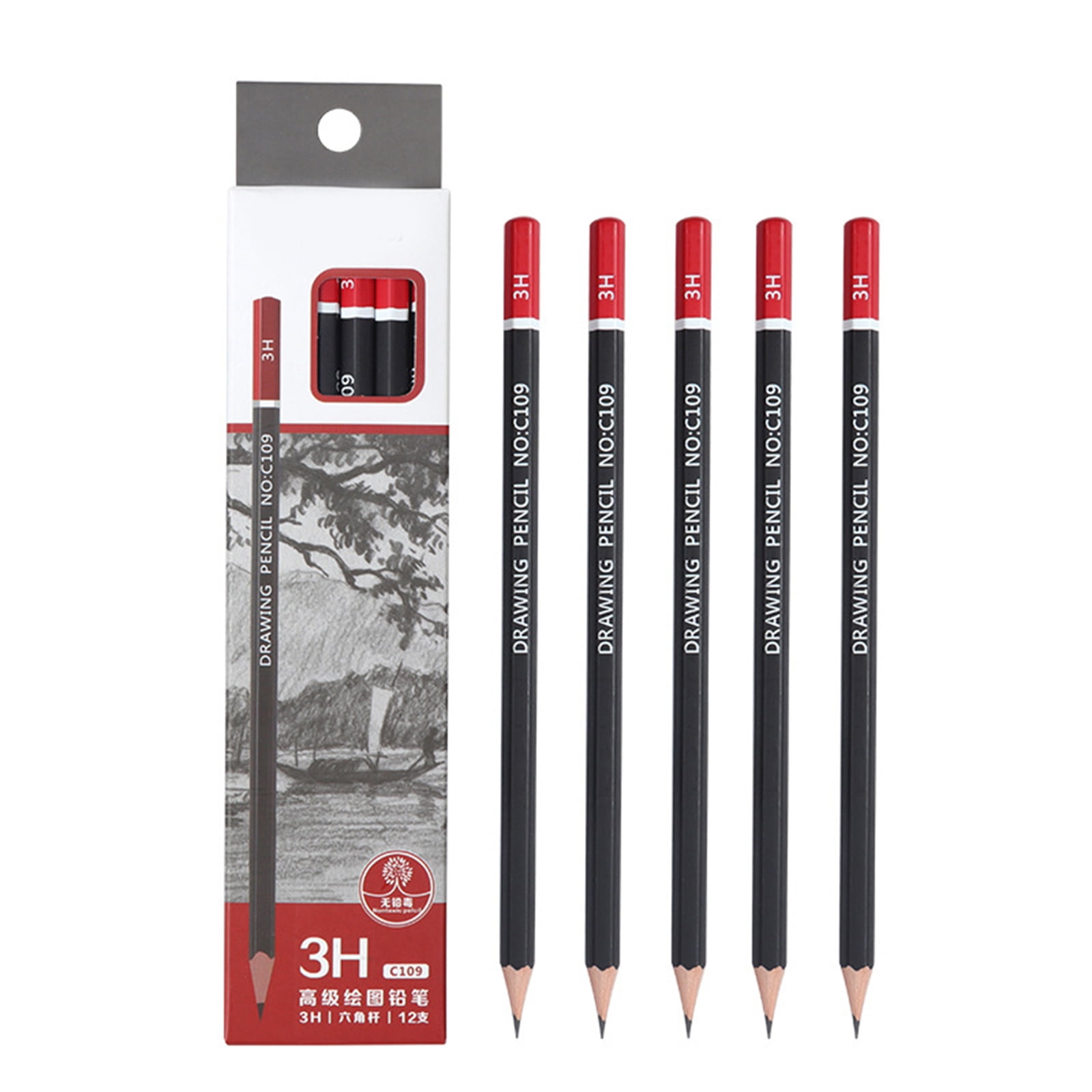 Stamens Sketch Pencil,Professional Drawing Sketching Pencil Set 12Pcs