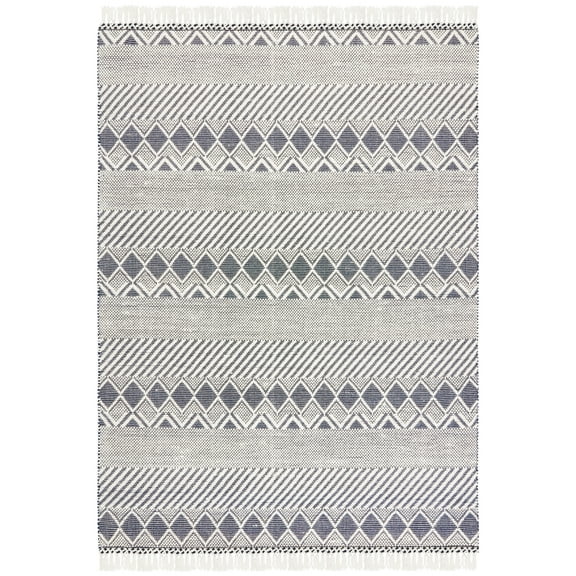 SAFAVIEH Natura Joandra Geometric Wool Area Rug, Ivory/Charcoal, 9' x 12'