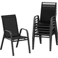 thumbnail image 1 of Patio Furniture Patio Chairs Set of 6, Outdoor Stackable Dining Chairs with Textilene Fabric, All Weather Deck Stacking Chairs with High Back for Backyard Poolside Garden Balcony, Black, 1 of 1