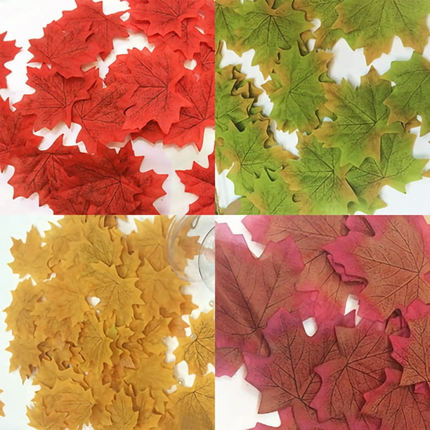 Gwong Decoración hogareña 100 unidades caídas falsas hojas de seda Favor de la boda Autumn Maple Hoja de la boda Decoración Gwong 13801