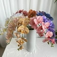 Home Decor Artificial Fake Silk Flower 9 Heads Diy Phalaenopsis