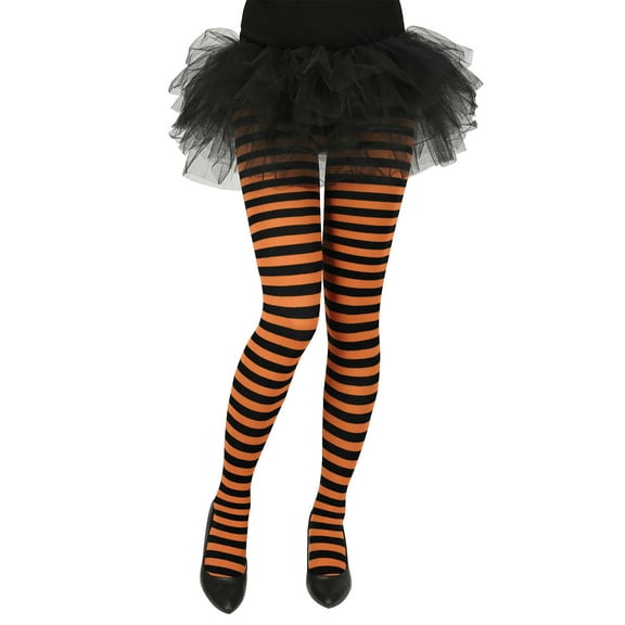 HDE Women's Striped Tights Opaque Microfiber Stockings Nylon Footed Pantyhose