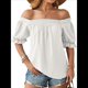 thumbnail image 1 of Tops de Verano para Mujer, Cuello Cuadrado, Elegantes, Informales, con Lunares, Mangas con Volantes, Camisetas Bonitas, Ropa de Moda L, 1 of 9