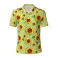 thumbnail image 2 of Daiia Sunflower Leaves Pattern Men’s Polo Shirts,Solid Deck Shirt,Classic Fit, Breathable Cotton Polo for Casual and Sport Wear-Medium, 2 of 7