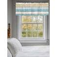 thumbnail image 3 of Vintage Wood Grain Valances for Windows, Rod Pocket Kitchen Valance Curtains - Soft & Washable Small Window Treatment for Living Room,&nbsp;Bathroom, Blue Beige Theme, 54x18inch, 3 of 9
