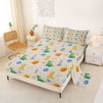 thumbnail image 2 of Erosebridal 3D Cartoon Dinosaur Queen Sheet Sets,Kids Teens Ancient Animal Bed Set,Green Orange Yellow 4 Pieces, 2 of 6