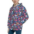 thumbnail image 2 of Kdxio Skull Daisy Pattern Kids Boys Girls Zip Up Hoodie 3D Printed Hooded Sweatshirt Hoody Coat with Pocket 7-12 Y-Small, 2 of 6