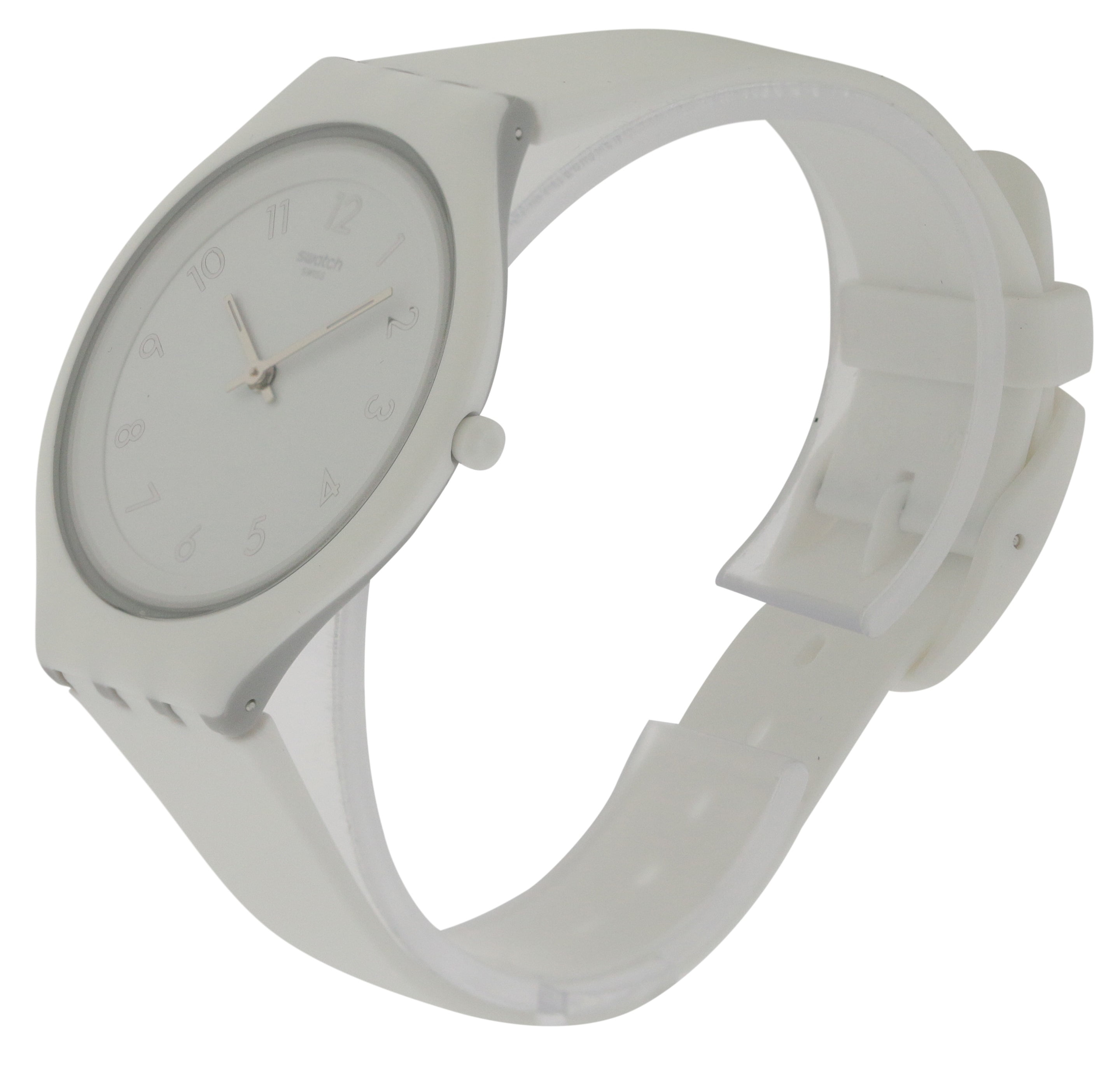 アナログ腕時計 SWATCH SKINSNOW Men's Urethane Watch SVUW101 Swatch Skinsnow White Silicone Skin Unisex Watch SVUW101