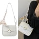 thumbnail image 5 of Bolso de hombro pequeño para mujer Bolso pequeño para mujer Bolso de axila con correa de cadena rectangular Beige, 5 of 8