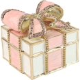 thumbnail image 1 of Mini Enamel Rhinestone Bow Jewelry Box Bow Hinged Jewelry Box Glitter Jewelry Box Mini Figurine Ring Box (Pink), 1 of 5