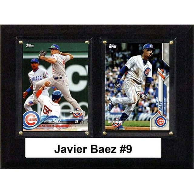 C&I Objets de Collection 68JAVBAEZ 6 x 8 in. MLB Javier Baez Chicago Cubs Two Card Plaque