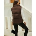 thumbnail image 4 of PUWEI Women's Warm Puffer Vest Sleeveless Full Zip Puffy Jacket Removable Hood with Pockets, 4 of 7