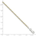 thumbnail image 5 of Sterling Silver & Vermeil 1.85mm Diamond Cut Rope Chain Bracelet Size 8, 5 of 6