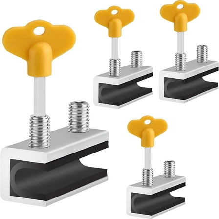TALENO Window Locks,4 Sets Sliding Security Window Lock with Key for Vertical & Horizontal Sliding Windows & Sliding Doors,Adjustable Window Locks for Patio Bedroom Home and Office