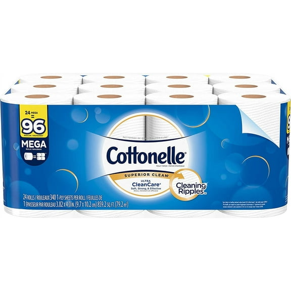Cottonelle Ultra CleanCare Strong Toilet Paper, 24 Mega Rolls