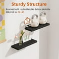 thumbnail image 2 of Eunos Floating Shelves for Wall, 16 inch 4 Pack Wood Shelves for Bathroom, Bedroom, Living Room, Kitchen, Black, 2 of 6