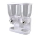 thumbnail image 2 of Dispensador de cereales ABS con doble recipiente hermético y giratorio, dispensador de alimentos secos para cocina, color blanco, 2 of 14