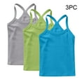 thumbnail image 4 of GERsome 3 Pack Girls Tank Tops Soft Cotton Undershirts Toddler Kids Girls Sleeveless Camisole Tops Summer Round Neck T Shirts, Sizes 6-7 Years, 4 of 9