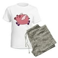 thumbnail image 5 of CafePress - Flying Pig With Sneakers Pajamas - Women's Short Sleeve Print T-Shirt and Pants Light Cotton Pajama Set, 5 of 7