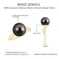 thumbnail image 6 of Rosec Jewels Black Tahitian Pearl Solitaire Ring with Diamond, Designer Ring (10 mm, 7.75 CT), 10K Yellow Gold, US 11.00, 6 of 7