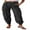 Black, variant on Women Wide Leg Jeans Elastic Waist Wide Loose Drawstring for Denim Pants with Check Pocket S-XL