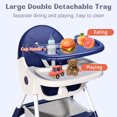 thumbnail image 4 of HAOUUCYIN 4-in-1 Baby High Chair, Portable Dining Chairs Eat & Play with Double-Layer Dinner Plate and Toy Rack, for 0-36 Months, Blue, 4 of 10